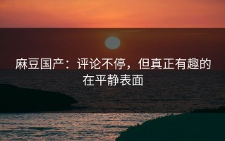 麻豆国产：评论不停，但真正有趣的在平静表面