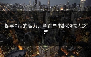 探寻P站的魔力：单看与串起的惊人之差