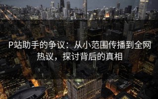 P站助手的争议：从小范围传播到全网热议，探讨背后的真相