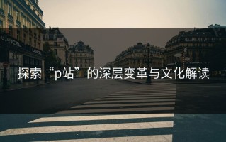 探索“p站”的深层变革与文化解读