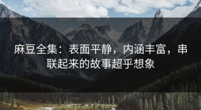 麻豆全集：表面平静，内涵丰富，串联起来的故事超乎想象