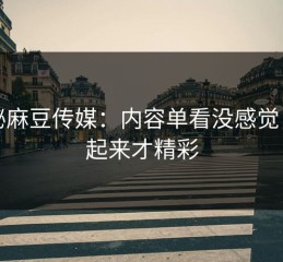 探秘麻豆传媒：内容单看没感觉，串起来才精彩