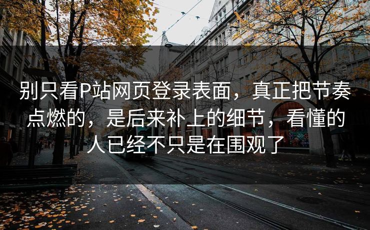别只看P站网页登录表面，真正把节奏点燃的，是后来补上的细节，看懂的人已经不只是在围观了-第1张图片-p站搬运工影视库 - p站助手短剧集