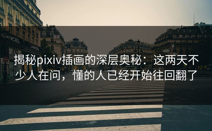 揭秘pixiv插画的深层奥秘：这两天不少人在问，懂的人已经开始往回翻了-第1张图片-p站搬运工影视库 - p站助手短剧集