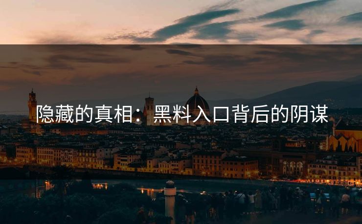 隐藏的真相：黑料入口背后的阴谋-第1张图片-p站搬运工影视库 - p站助手短剧集
