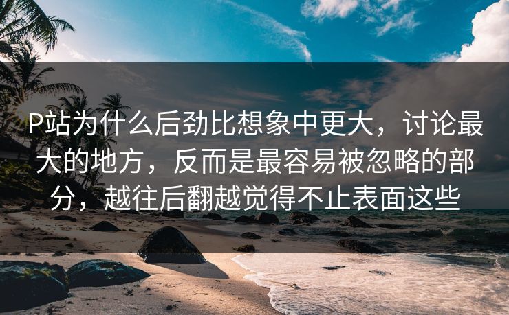 P站为什么后劲比想象中更大，讨论最大的地方，反而是最容易被忽略的部分，越往后翻越觉得不止表面这些-第1张图片-p站搬运工影视库 - p站助手短剧集