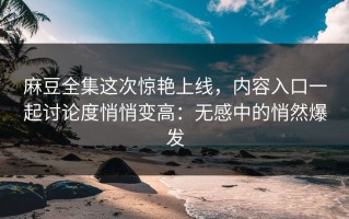 麻豆全集这次惊艳上线，内容入口一起讨论度悄悄变高：无感中的悄然爆发