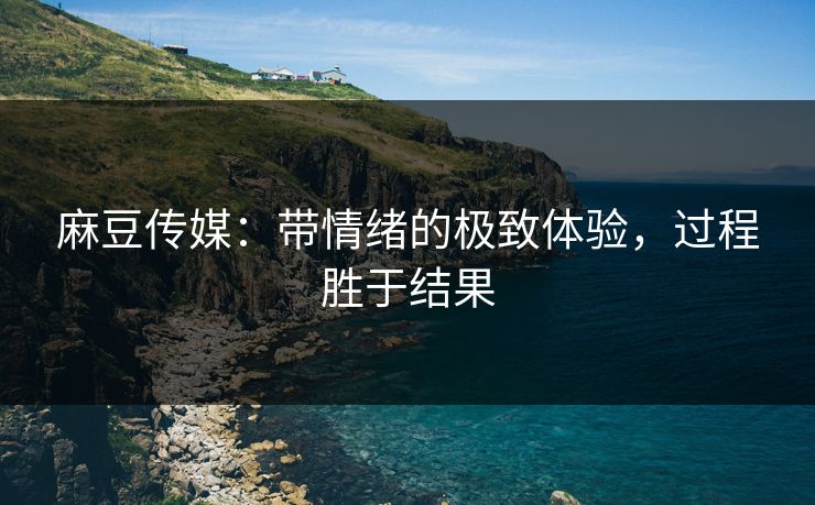 麻豆传媒:带情绪的极致体验,过程胜于结果 麻豆传媒:带情绪的极致体验,过程胜于结果